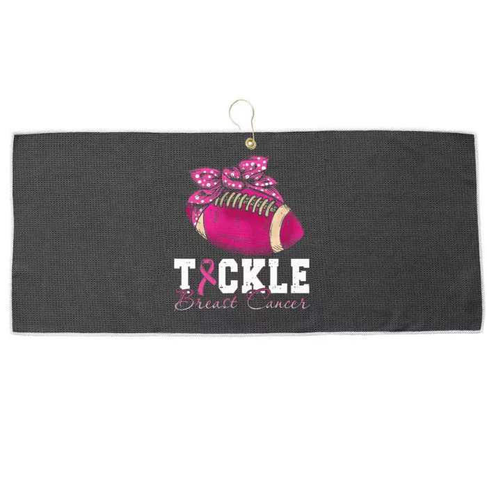 Tackle Breast Cancer Awareness Football P.I.N.K Ribbon Large Microfiber Waffle Golf Towel