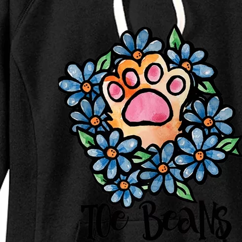 Toe Beans Cute Cat Lovers Tee Shirts Funny Cat Toes Women's Fleece Hoodie