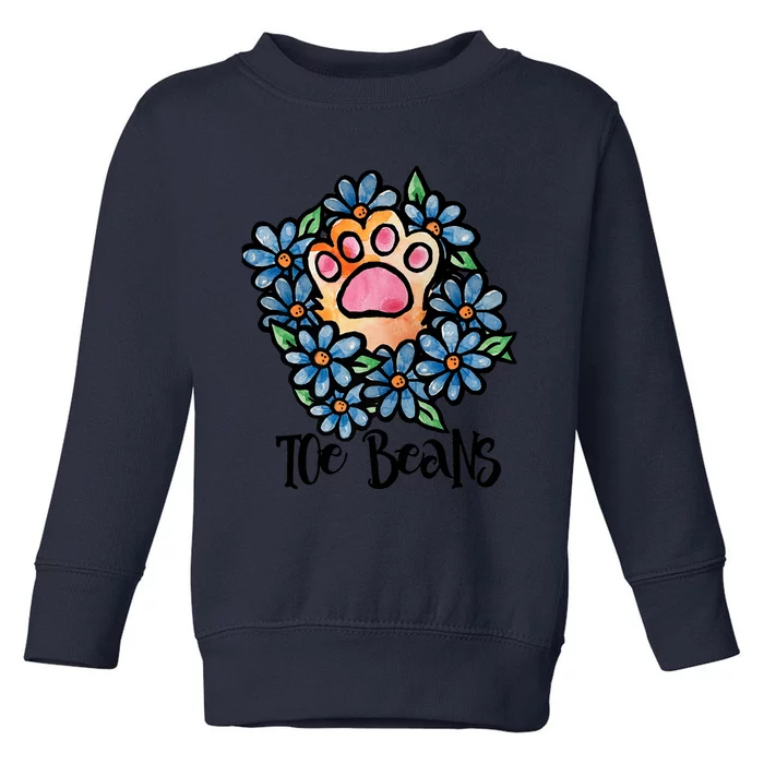 Toe Beans Cute Cat Lovers Tee Shirts Funny Cat Toes Toddler Sweatshirt