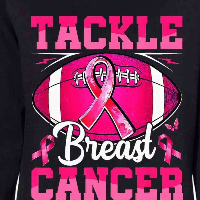 Tackle Breast Cancer Warrior Ribbon Football Womens California Wash Sweatshirt