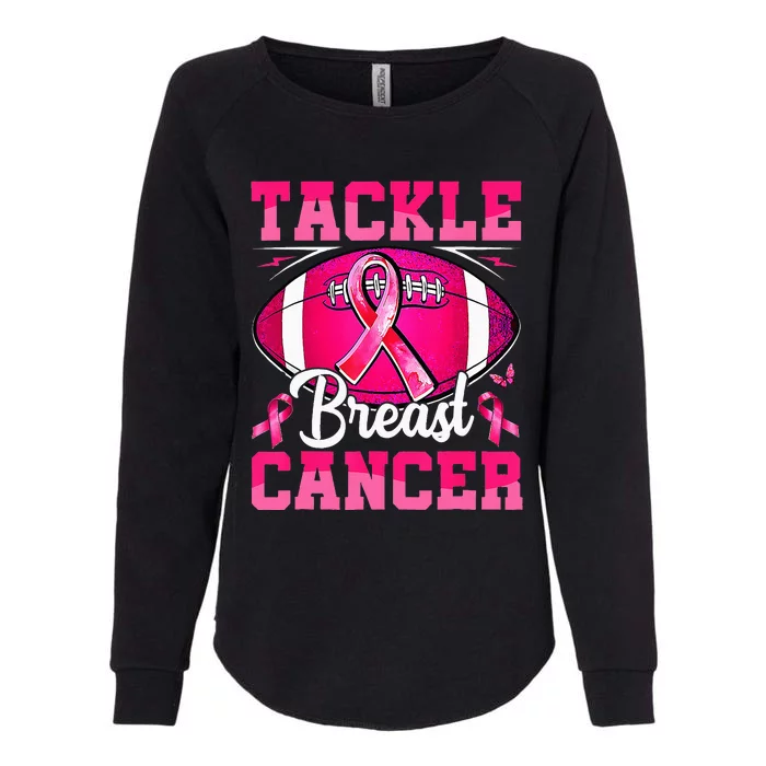 Tackle Breast Cancer Warrior Ribbon Football Womens California Wash Sweatshirt