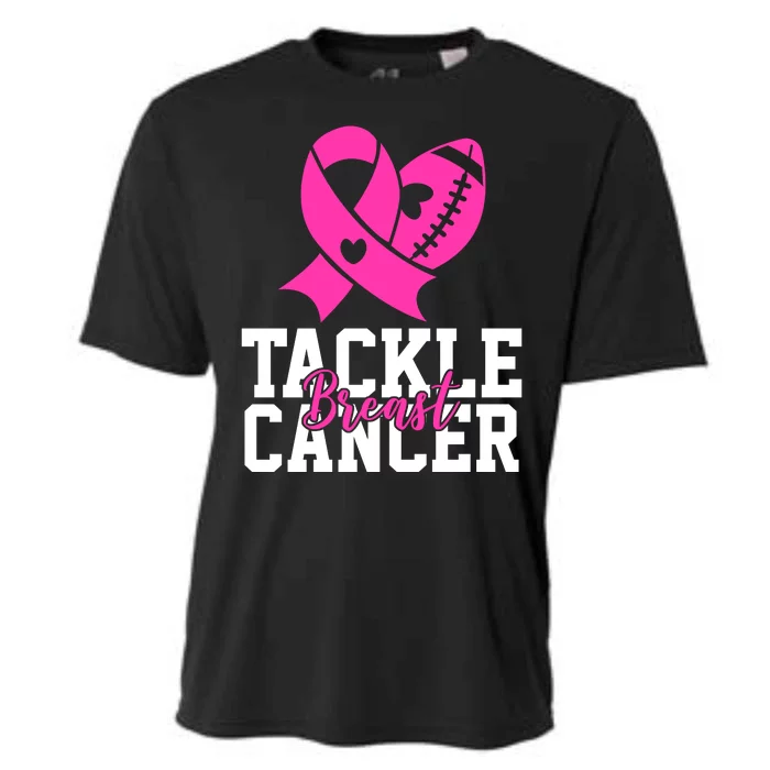 Tackle Breast Cancer Ribbon Football Cooling Performance Crew T-Shirt