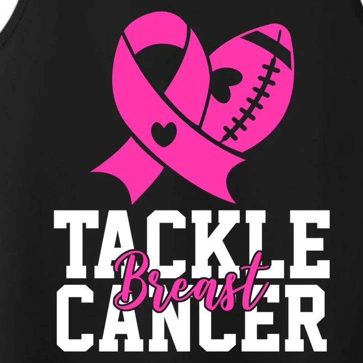 Tackle Breast Cancer Ribbon Football Performance Tank