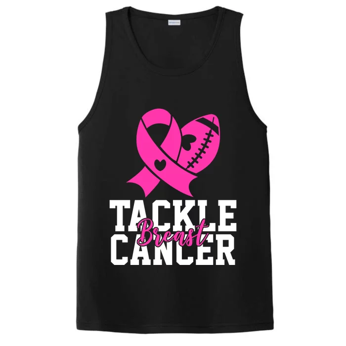 Tackle Breast Cancer Ribbon Football Performance Tank