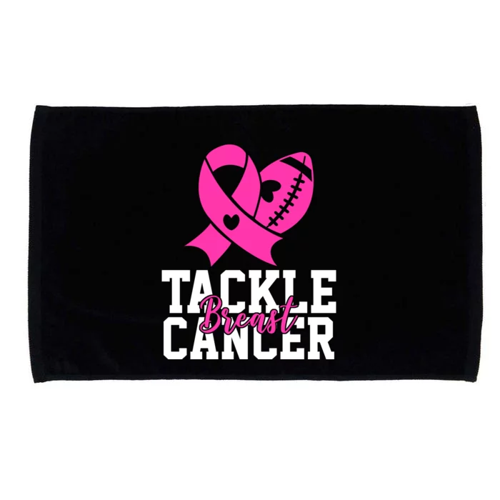 Tackle Breast Cancer Ribbon Football Microfiber Hand Towel