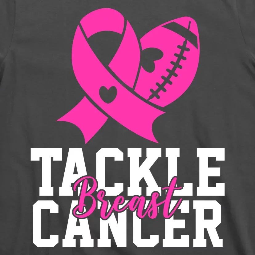 Tackle Breast Cancer Ribbon Football T-Shirt