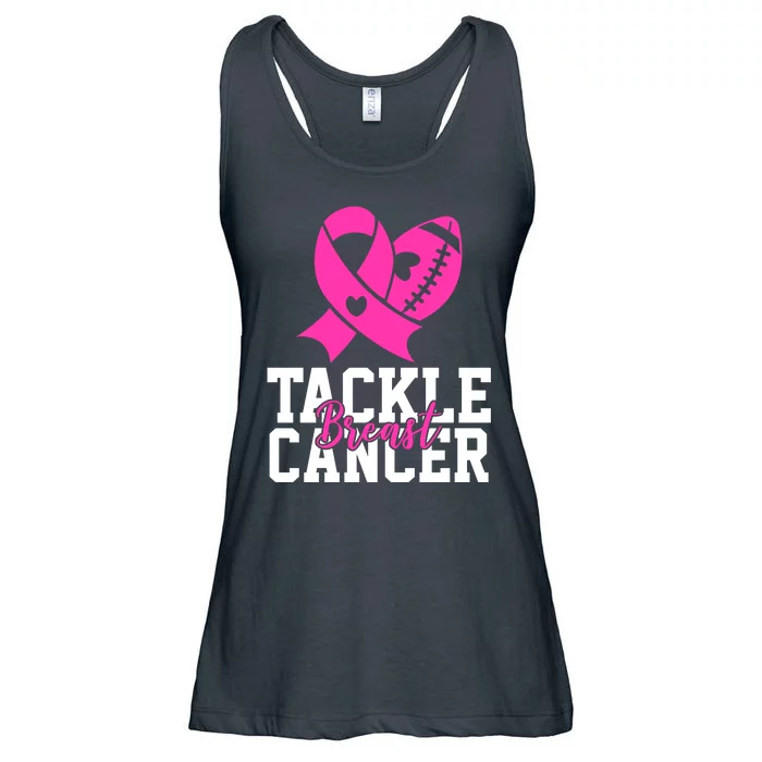 Tackle Breast Cancer Ribbon Football Ladies Essential Flowy Tank