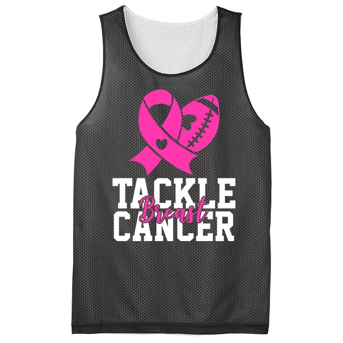 Tackle Breast Cancer Ribbon Football Mesh Reversible Basketball Jersey Tank