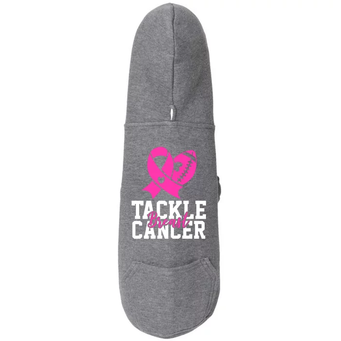 Tackle Breast Cancer Ribbon Football Doggie 3-End Fleece Hoodie