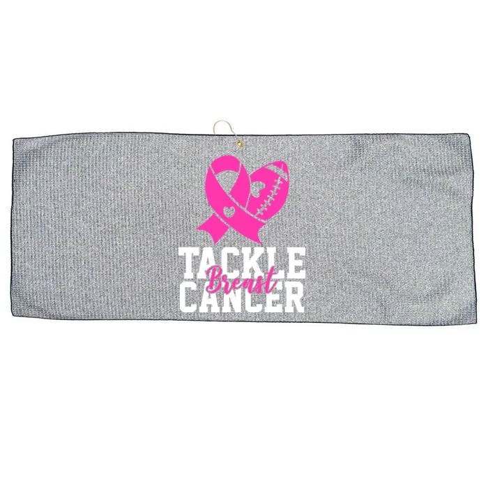 Tackle Breast Cancer Ribbon Football Large Microfiber Waffle Golf Towel