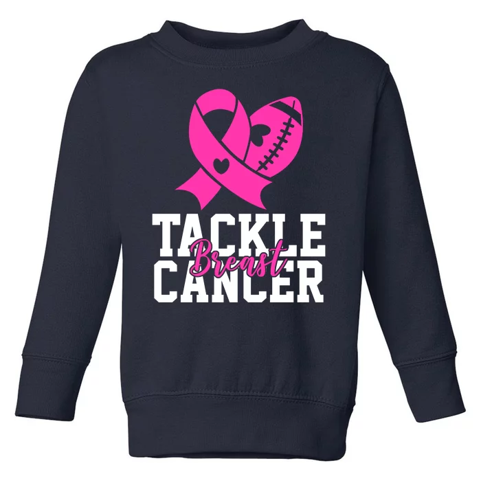 Tackle Breast Cancer Ribbon Football Toddler Sweatshirt