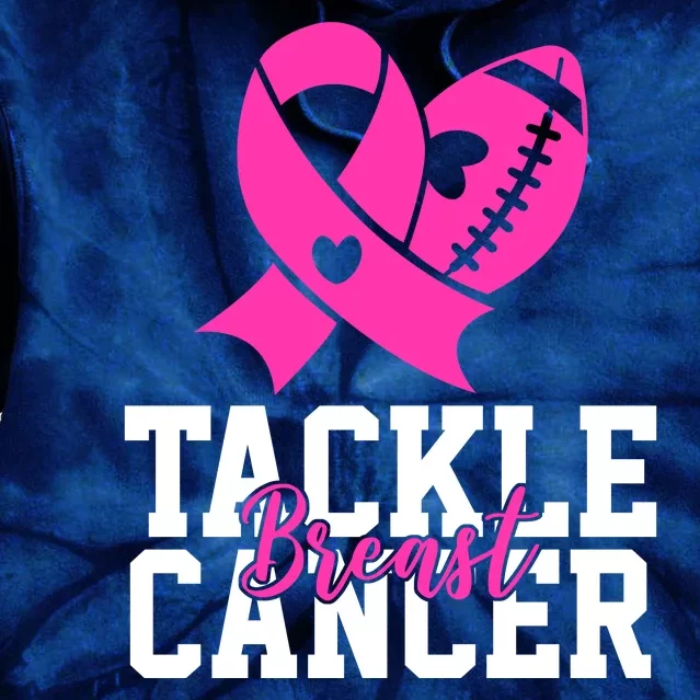 Tackle Breast Cancer Ribbon Football Tie Dye Hoodie