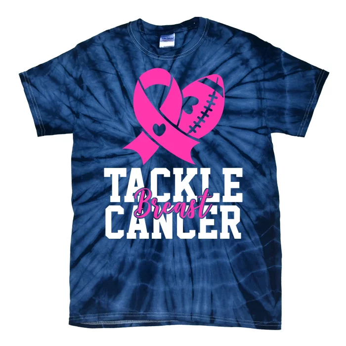 Tackle Breast Cancer Ribbon Football Tie-Dye T-Shirt