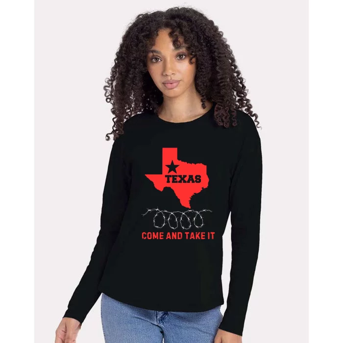 Texas Border Crisis Come And Take It Womens Cotton Relaxed Long Sleeve T-Shirt