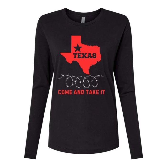 Texas Border Crisis Come And Take It Womens Cotton Relaxed Long Sleeve T-Shirt