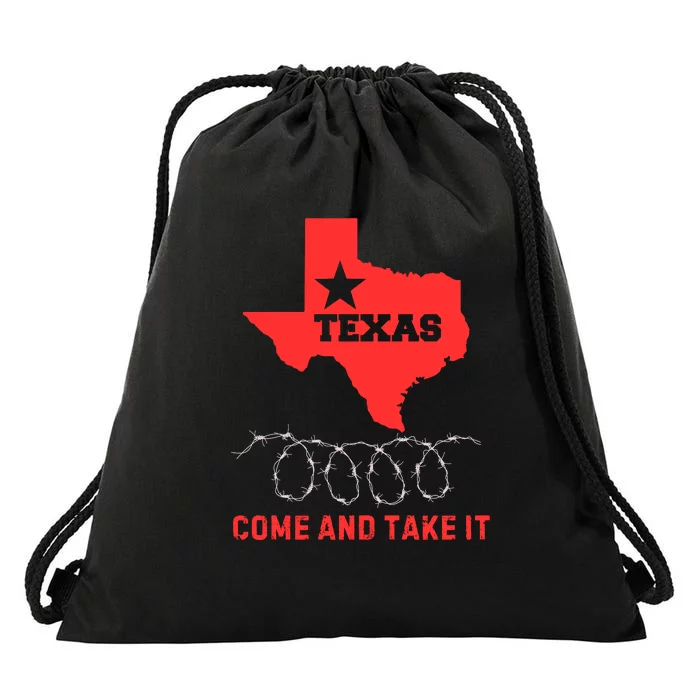 Texas Border Crisis Come And Take It Drawstring Bag