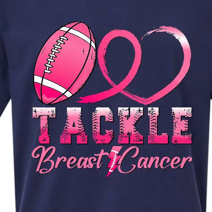 Tackle Breast Cancer Awareness Football Pink Ribbon Sueded Cloud Jersey T-Shirt