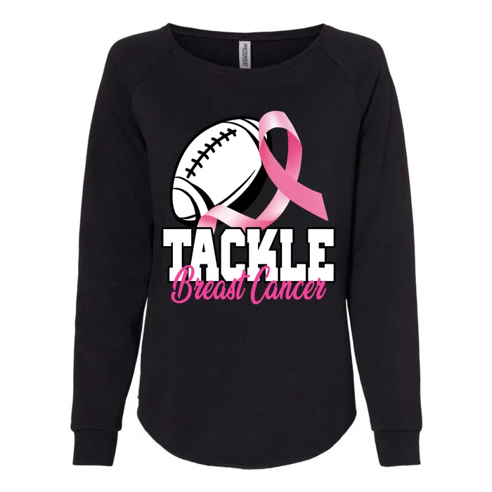 Tackle Breast Cancer Ribbon Football Womens California Wash Sweatshirt