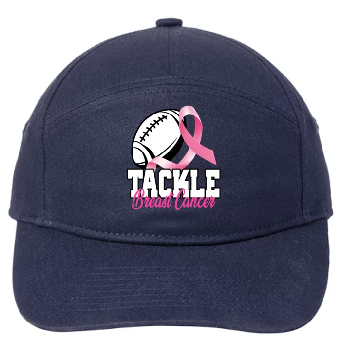 Tackle Breast Cancer Ribbon Football 7-Panel Snapback Hat