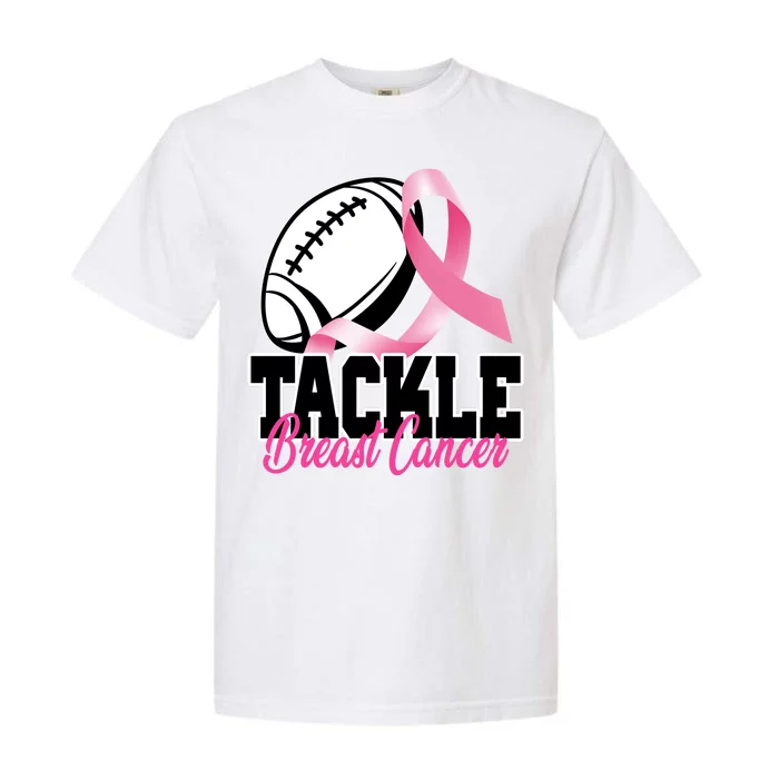 Tackle Breast Cancer Ribbon Football Garment-Dyed Heavyweight T-Shirt