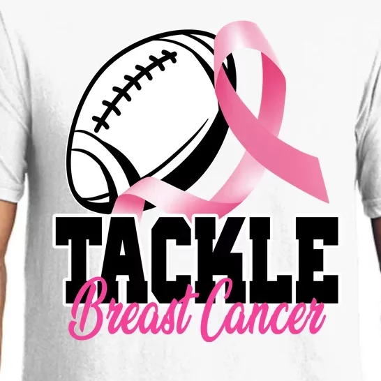 Tackle Breast Cancer Ribbon Football Pajama Set