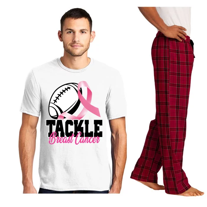 Tackle Breast Cancer Ribbon Football Pajama Set