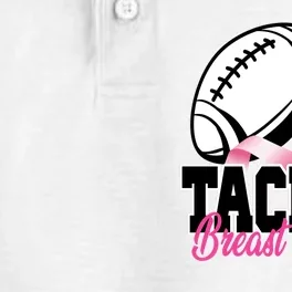 Tackle Breast Cancer Ribbon Football Dry Zone Grid Performance Polo