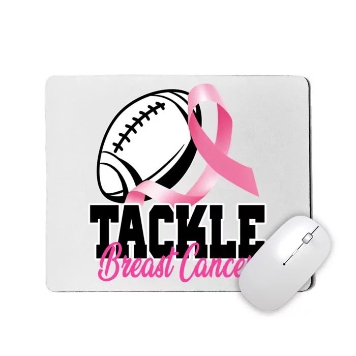 Tackle Breast Cancer Ribbon Football Mousepad