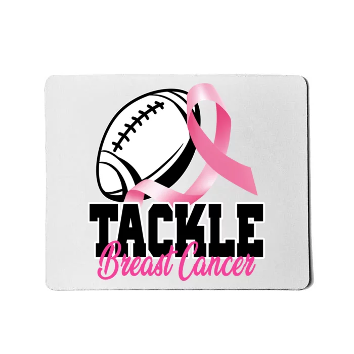 Tackle Breast Cancer Ribbon Football Mousepad