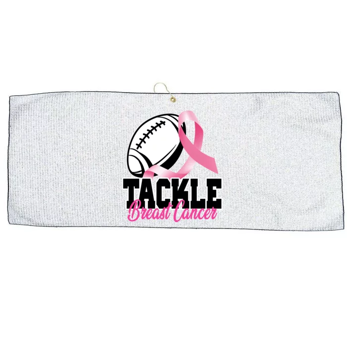 Tackle Breast Cancer Ribbon Football Large Microfiber Waffle Golf Towel