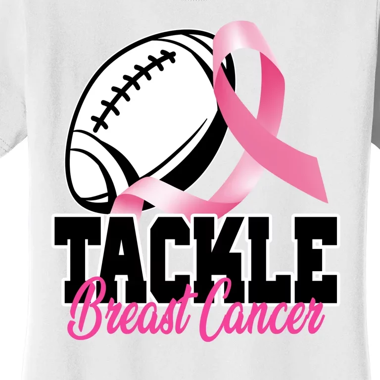 Tackle Breast Cancer Ribbon Football Women's T-Shirt