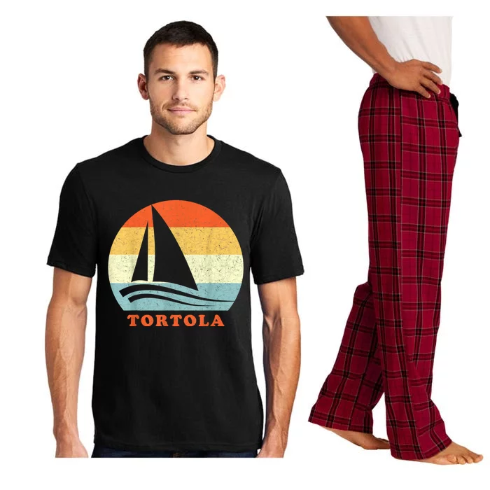 Tortola Bvi Caribbean Sailboat Vintage Retro Vacation Pajama Set