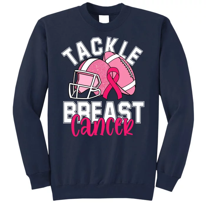 Tackle Breast Cancer Football Ribbon Awareness Tall Sweatshirt