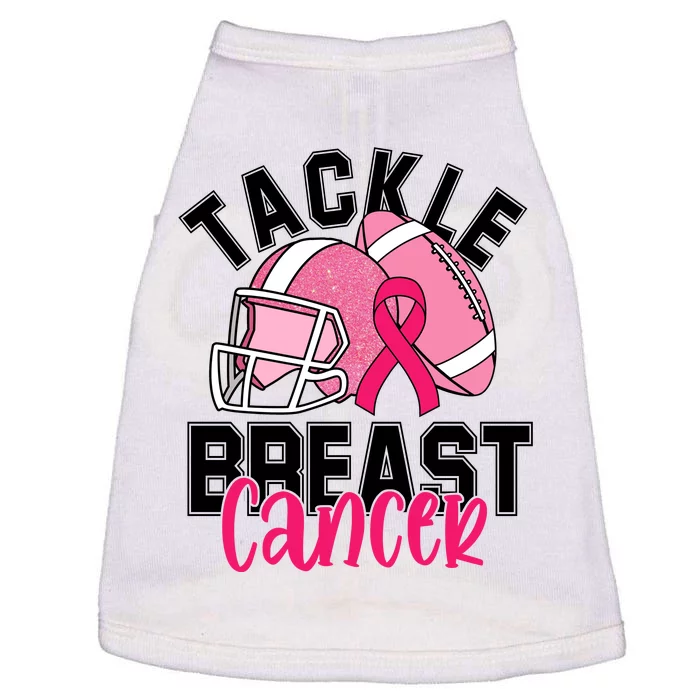 Tackle Breast Cancer Football Ribbon Awareness Doggie Tank