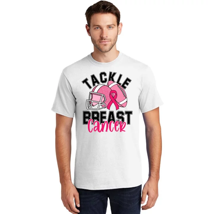 Tackle Breast Cancer Football Ribbon Awareness Tall T-Shirt