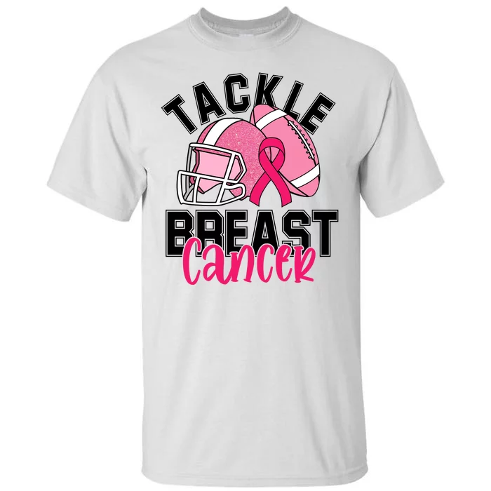 Tackle Breast Cancer Football Ribbon Awareness Tall T-Shirt