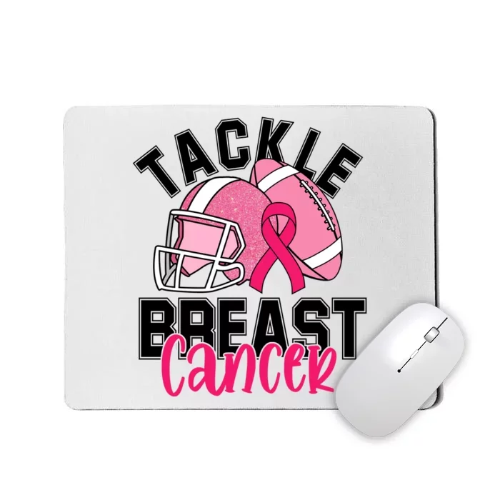 Tackle Breast Cancer Football Ribbon Awareness Mousepad