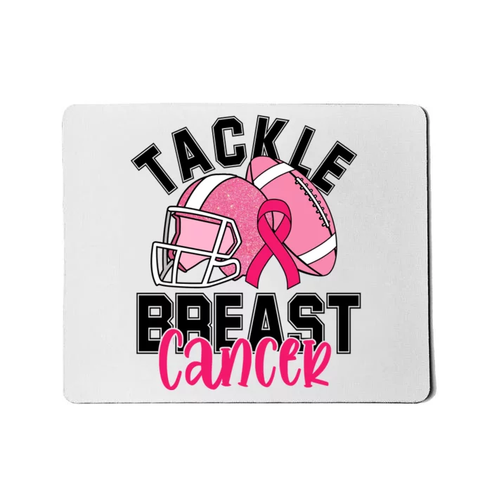 Tackle Breast Cancer Football Ribbon Awareness Mousepad