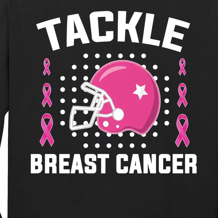 Tackle Breast Cancer Football Helmet Tall Long Sleeve T-Shirt