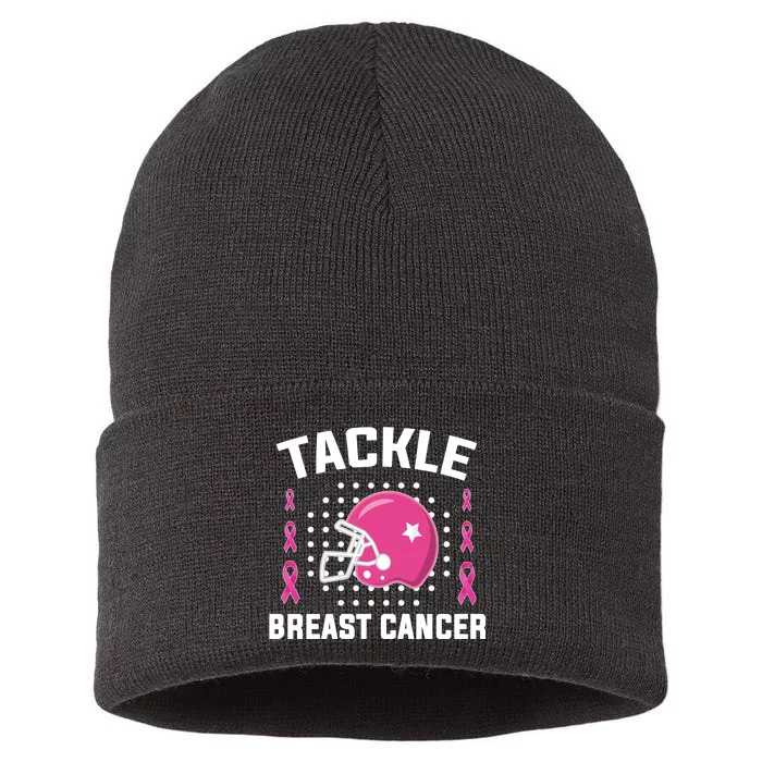 Tackle Breast Cancer Football Helmet Sustainable Knit Beanie