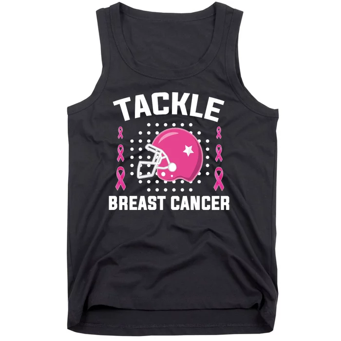 Tackle Breast Cancer Football Helmet Tank Top