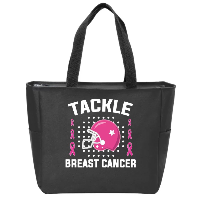 Tackle Breast Cancer Football Helmet Zip Tote Bag