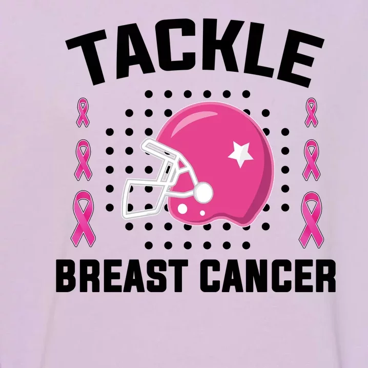 Tackle Breast Cancer Football Helmet Garment-Dyed Sweatshirt