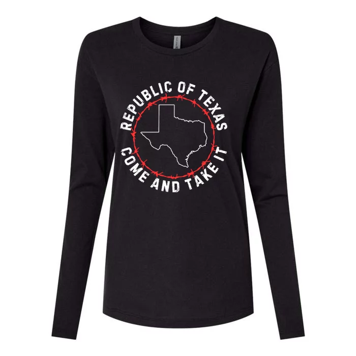 Texas Border Crisis Come And Take It Womens Cotton Relaxed Long Sleeve T-Shirt