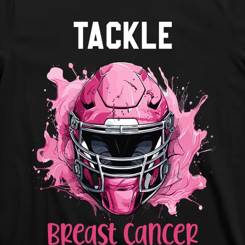 Tackle Breast Cancer Awareness Pink Ribbon Football Boy Kids T-Shirt