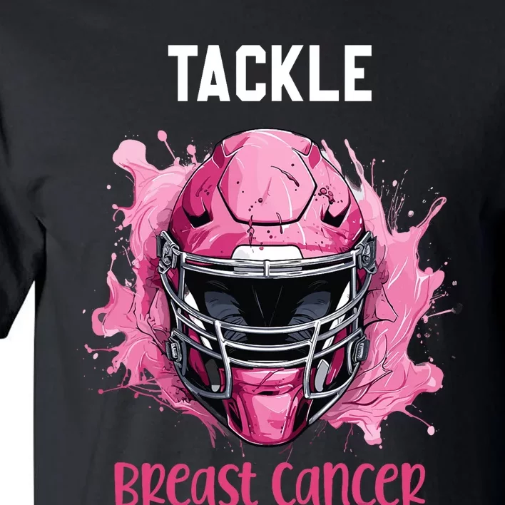 Tackle Breast Cancer Awareness Pink Ribbon Football Boy Kids Tall T-Shirt