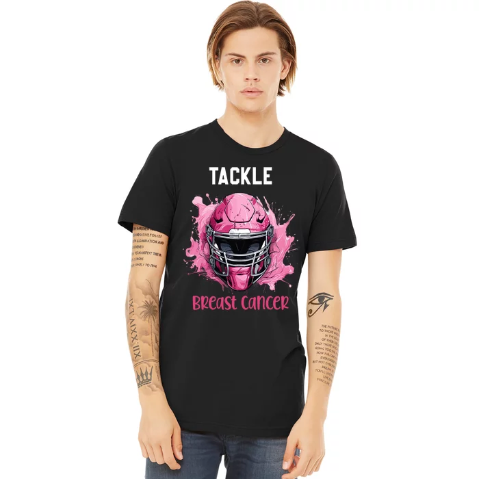 Tackle Breast Cancer Awareness Pink Ribbon Football Boy Kids Premium T-Shirt