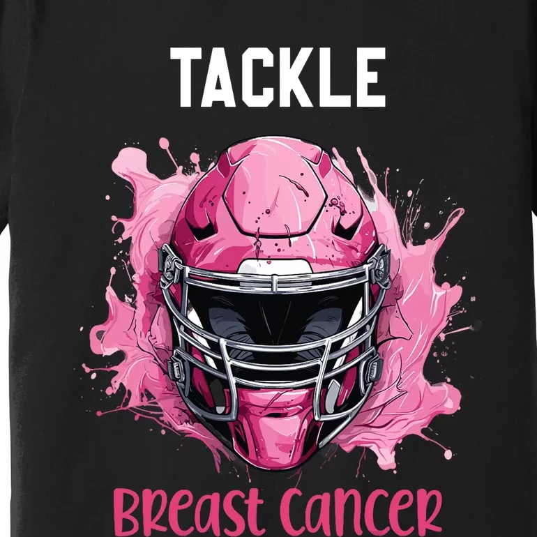 Tackle Breast Cancer Awareness Pink Ribbon Football Boy Kids Premium T-Shirt