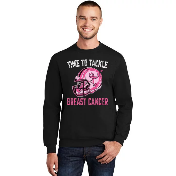 Tackle Breast Cancer Football Helmet Pink Ribbon Awareness Sweatshirt