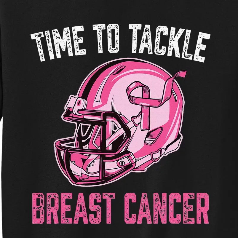 Tackle Breast Cancer Football Helmet Pink Ribbon Awareness Sweatshirt